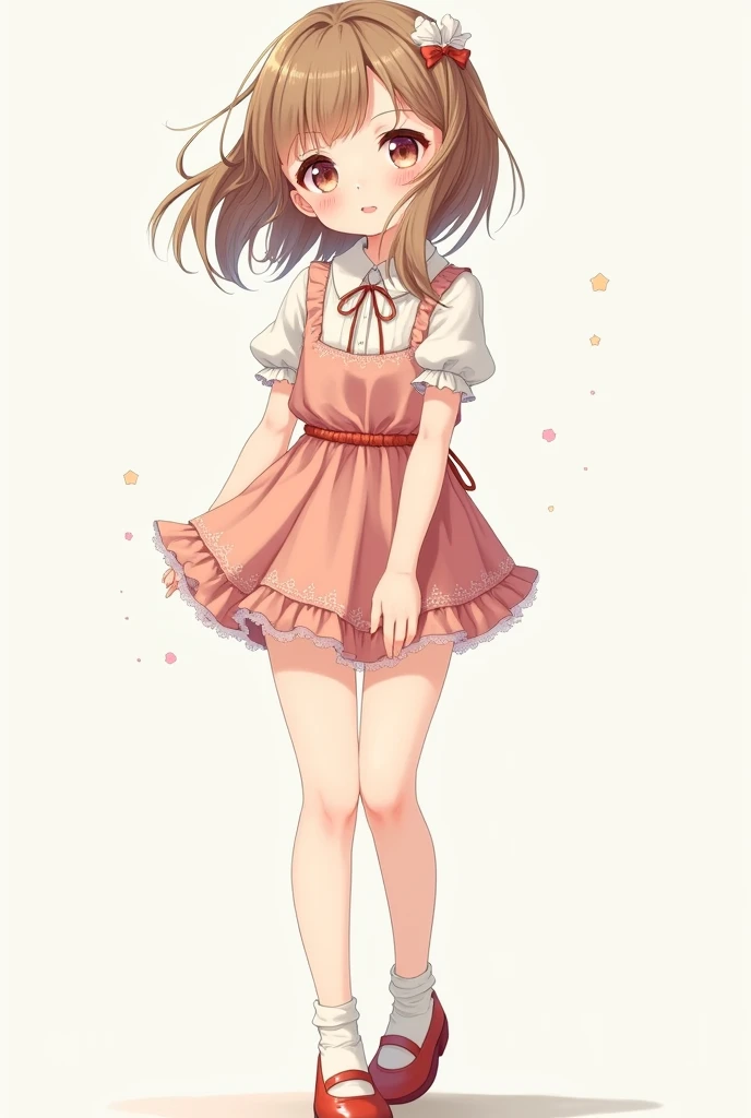 A girl anime full body from hair to foot and shoes