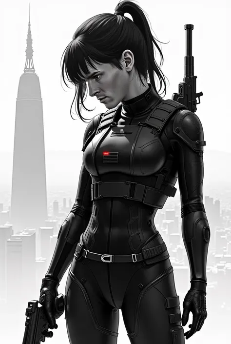 ( gorgeous painting ,Outstanding Quality, like a mirror , A cinematic experience ,Insanely detailed,absurdres),8k, wallpaper ,,( best illustrations:2.0),( one woman:2.0),(Motoko Kusanagi:2.0),( A global vision similar to the film  " The Ghost in the Cochle...