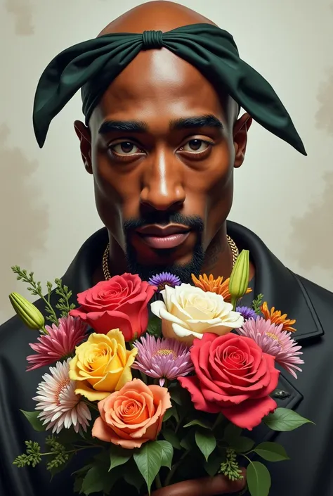 2pac with a bouquet