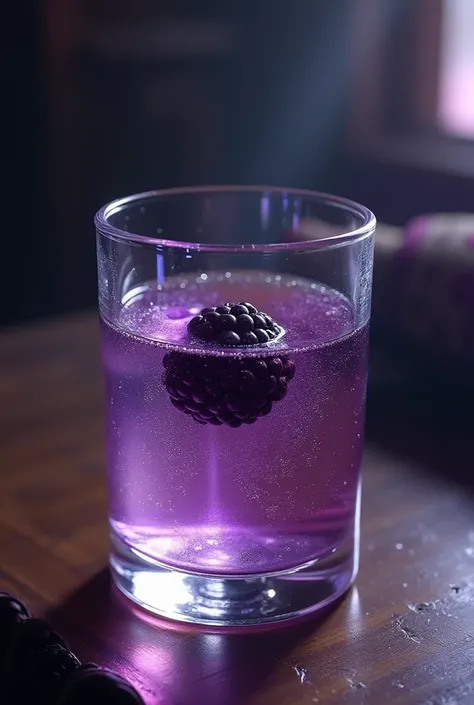 I would like a shot glass with the lilac content and a blackberry inside and that has a magical effect