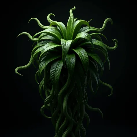  HIGH QUALITY, 8K ultra HD, a creeper of a thick plant on a black background