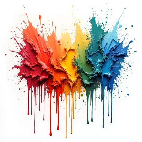 real colorful paint on a white background