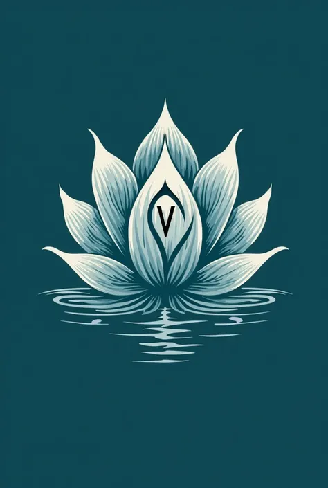 Create logo with initials SV inside a lotus flower 