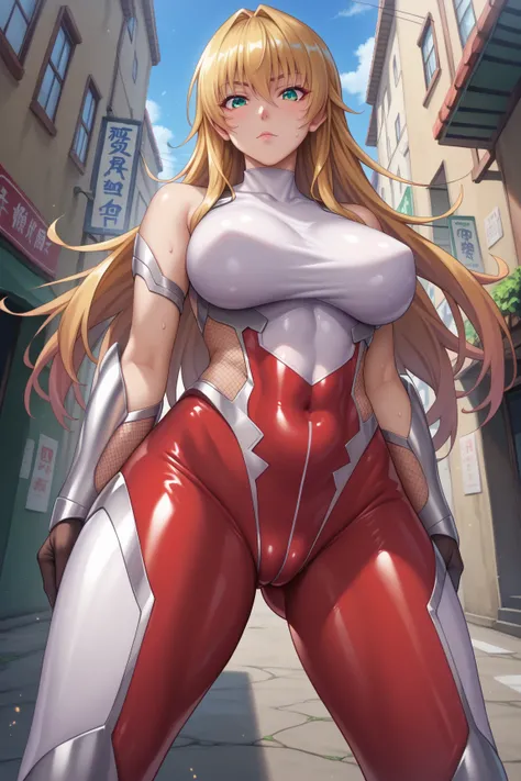  interruption source _Anime, viewers sweat a lot, 1 girl, bangs, underbust,  THIG-LENGTH SOCKS,large breasts, (taimanin suit), (two breast), , dark alleyナイトシティ,  taimanin suit, body suit, beautiful detailed eyes, ガニ股, latex, leotard, SM, Kochiya sanae, cat...