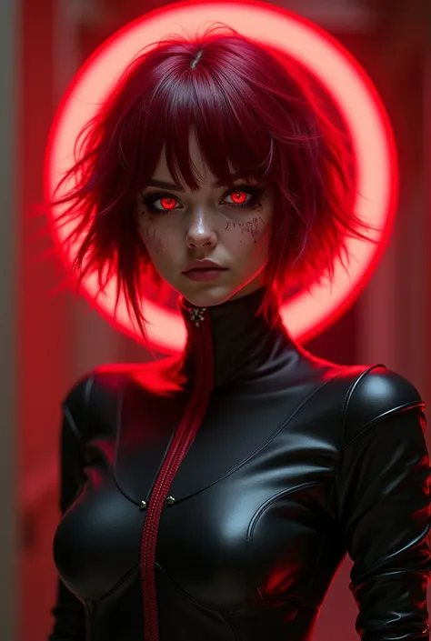  you would create an image of Duchess Astro Toilet ,  like an ordinary human ,  but with her unique features .  She has short dark red hair ,  with an intense and almost dark tone .  Her eyes are crimson red ,  with scary black pupils , conveying an air of...