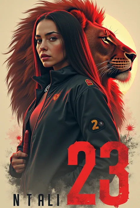 You can create an image 
 with the Name Natali with the background of a lion and the number 23 but highlighted in large print NATALI ARE PICTURES OF A WOMAN 