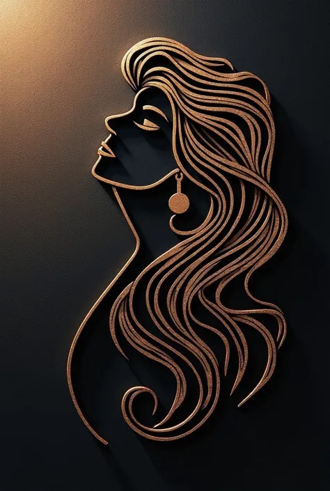  image of a beauty aesthetic logo with the name "RIZODELUXE " And that it has the image of a womans curls and that the logo with the noise of aesthetics of beauty is striking in appearance 