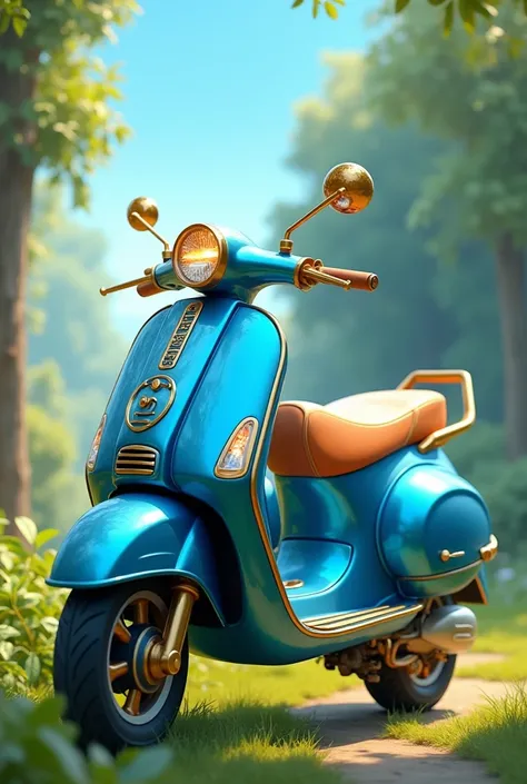 Scoopy motor with blue and gold colored 