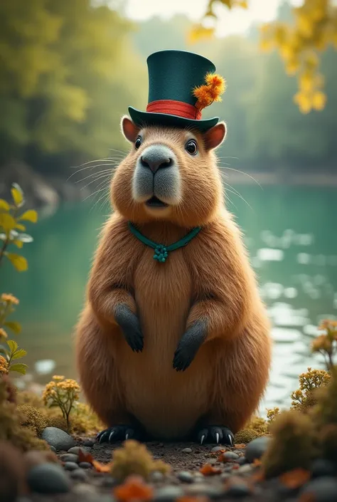 Capybara with animated top hat 
