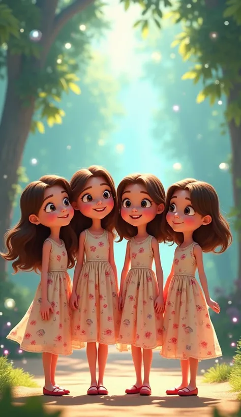 4 girl same face same dress up Disney pixar cartoon image