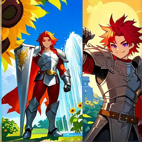 Masterpiece, HD, high resolution, high quality, best quality, super detailed. Solo character alone, multiple views. Fantasy art.
{{(A 20-years-old male-barbarian-red-haired-youngman:(appearance: fair skin. purple-eyes with black-pupils. scarlet-red-spiky-h...