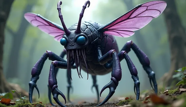  are insect-shaped creatures 。The whole thing is composed of dark purple and light purple, and 、 knotted torso accentuates bug-like characteristics The entire 。 are likely to be organs for poison or attack 、 The entire 。 seem to function as sensory organs ...