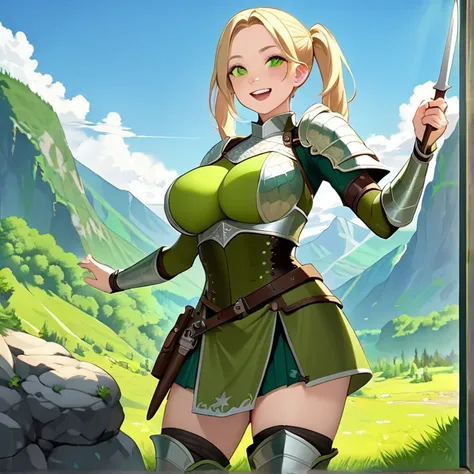 Masterpiece, HD, high resolution, high quality, best quality, super detailed. Solo character alone. Fantasy art.
{{(A 20-years-old norse-rogue-youngwoman:(appearance: Medium blonde-golden-hair tied in two-high-twintails. fair skin. Very beautiful face. Che...