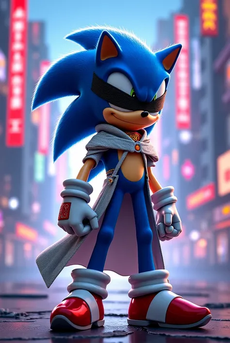 Sonic wearing Gojo Satorus clothes