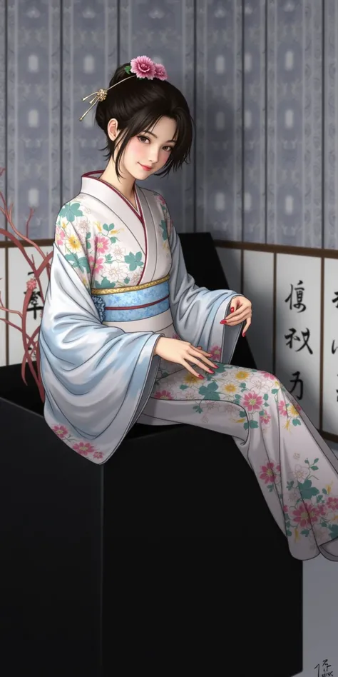 Change this persons clothes to 、 New Years kimono