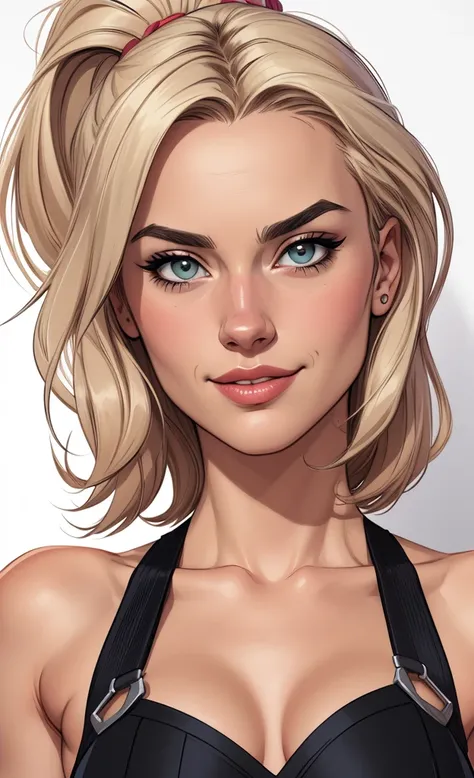 Personagens GTA estilo artgerm  femininas Yvonne Strahovski estilo de desenho animado:1.2), Woman from Southern Brazil Drawing Art Gaucho Artline white background woman Cartoon image of a woman , roupas sensuais , garota super valente destemida , Ilustra??...