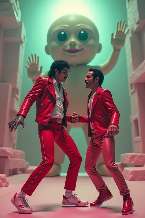 Michael Jackson and Freddie Mercury in the Squid Game 