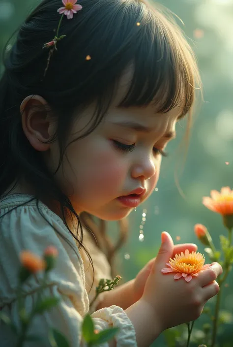 Je veux voir une enfant qui pleure ces larme sont des fleurs 