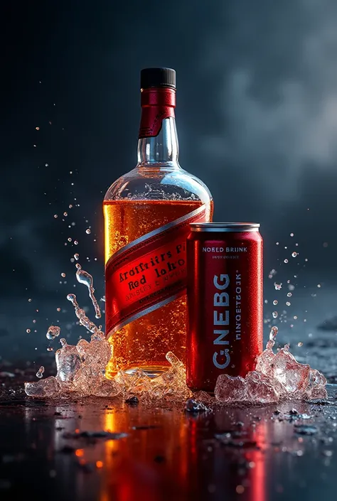 Red Label ice and energy night power whiskey combo 