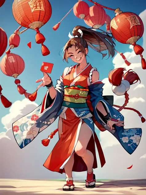 Shiranui_May, of_king_of_Warrior, Standing breakscore    _9,  score_8_wonderful,  score_7_wonderful,  score_6_wonderful,  score_5_wonderful,  score_4_wonderful、(((Im wearing a kimono :1.3)))、(( Happy New Year ))