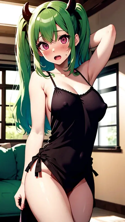 nsfw,masterpiece,best quality,insanely detailed,8k cg,
(upper body:1.3),(from front:1.3),(turn the body forward:1.3),
(1girl),((arms behind back:1.3)),(standing),
break,
(light green hair:1.3),
break,
(blush:1.2),shy,(ecstasy face:1.2),(trembling:1.2),(ope...