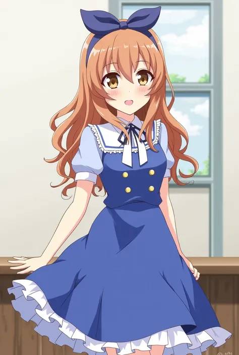  a blue dress,头上系着红色蝴蝶结的Anime Girl,  attractive anime girl , 穿女仆装的Anime Girl,  in anime , Lolita in a skirt, animated visual effects， Cute Girl, return, as an Anime Characters, 名叫露西的Anime Girl, Anime Girl, female Anime Characters, 年轻的Anime Girl, Anime Char...