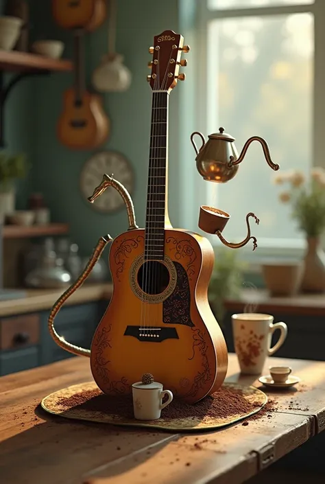 Guitar for making coffee 