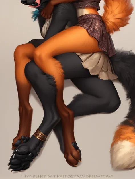 score_9, score_8_up, score_7_up, source_furry, rating_safe, by kenket, anthro, duo, female/female, wolf, black body, blue eyes, fox, orange body, legs, feet, licking toes, tongue, tongue out, black pawpads, shiny pawpads, legs and feet only, lower body onl...