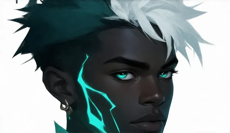 black ekko white hair league of legends art