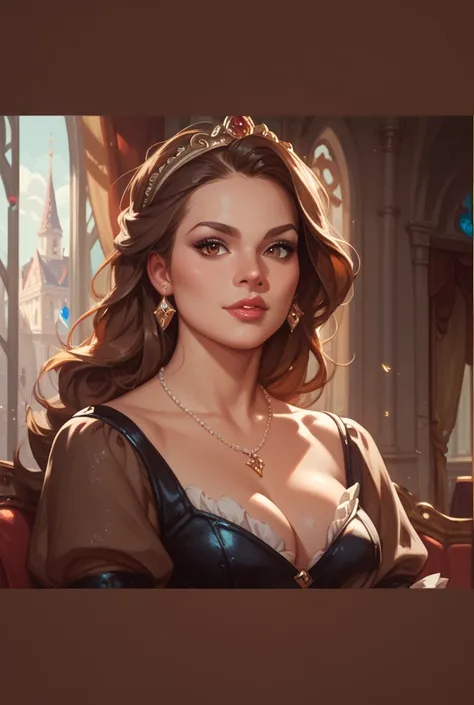 This girl, D&D human with brown hair and brown eyes. She’s the eldest daughter of a Duke and Duchess. She holds herself with confidence and an air of nobilty due to her proper breeding. 