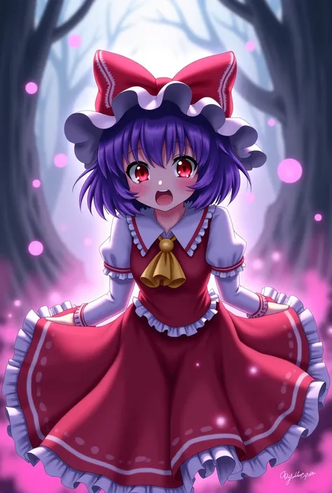 TouHou Project Remilia Scarlet surprised, short purple hair