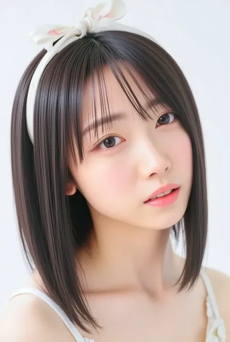   headband , Heisei Gal Makeup and Poses 、(photo   realistic:1.4), (hyper   realistic:1.4), (  realistic:1.3), (        Smoother Lighting        :1.05), ( The movie lighting s :0.9), 32K, 1 person,20 years old,   realistic lighting, Backlight,  The light h...