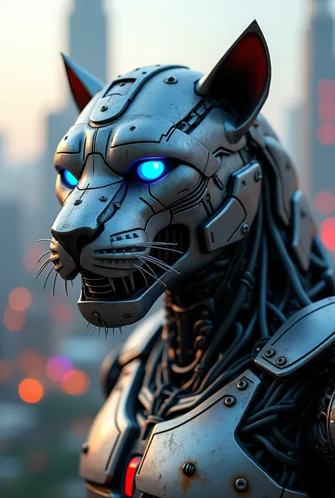 Head of an 80s transformer shaped like a panther 