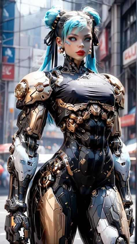 (nsfw:1), (Uncensored:1), score_9, score_8_up, score_7_up, (Three Quarters Shot), (1 girl), (Cyborg Chun-Li), beautiful teenage (skinny) muscular Asian cyborg girl, (bio-mecha:1.25), (huge upper body:1.75), (mechanical Cyborg arms:1.65), (mechanical Cyborg...