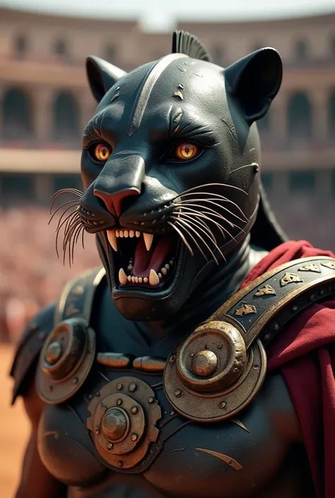 Gladiator helmet in the shape of a panther 