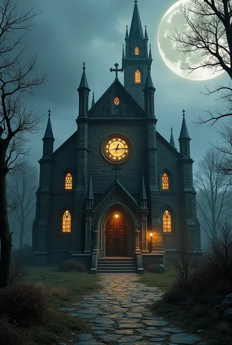 arafed image of a church with a clock on the front, stunning screenshot, medieval fantasy game art, game interface, screenshot from the game, detailed game art, hd screenshot, rpg scene, game asset occult, immensely detailed scene, fantastic screenshot art...