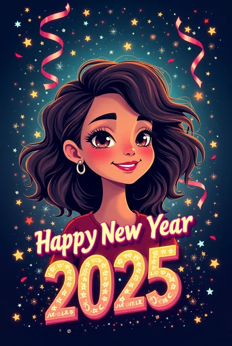 Graphic design with "HAPPY NEW YEAR 2025 JULIETTE "