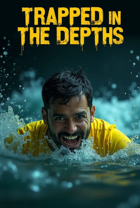 "A gripping and emotional YouTube thumbnail showing a man struggling to stay above water, drowning. The man is wearing a bright yellow shirt, his face is contorted in panic, and water is visibly in his eyes as he fights for air. The background shows turbul...