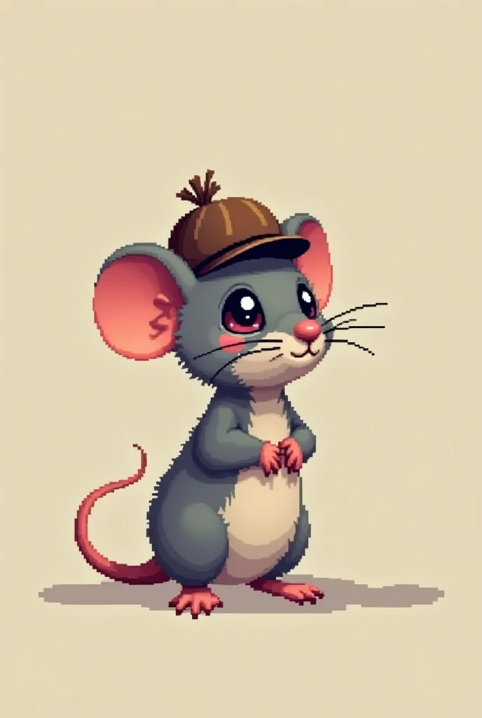 Create a rat in a cap, pixe