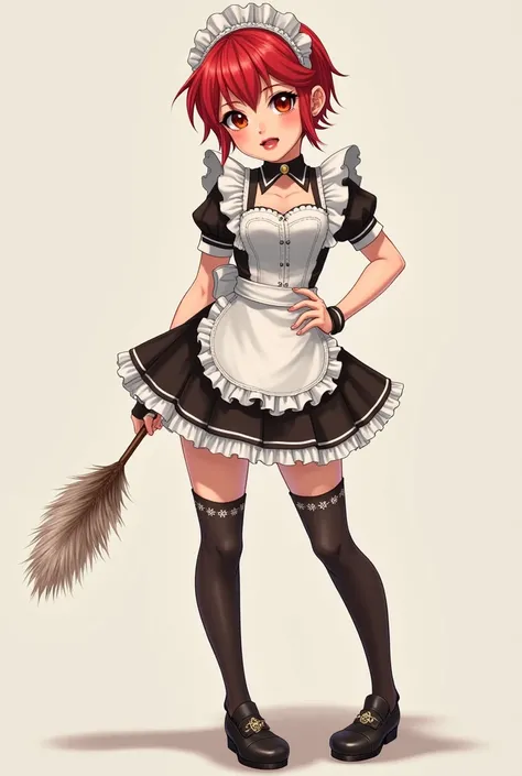  Hwoarang from Tekken dressed as a maid , cute , sexy , twink