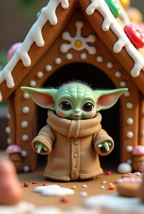 Baby yodas gingerbread house