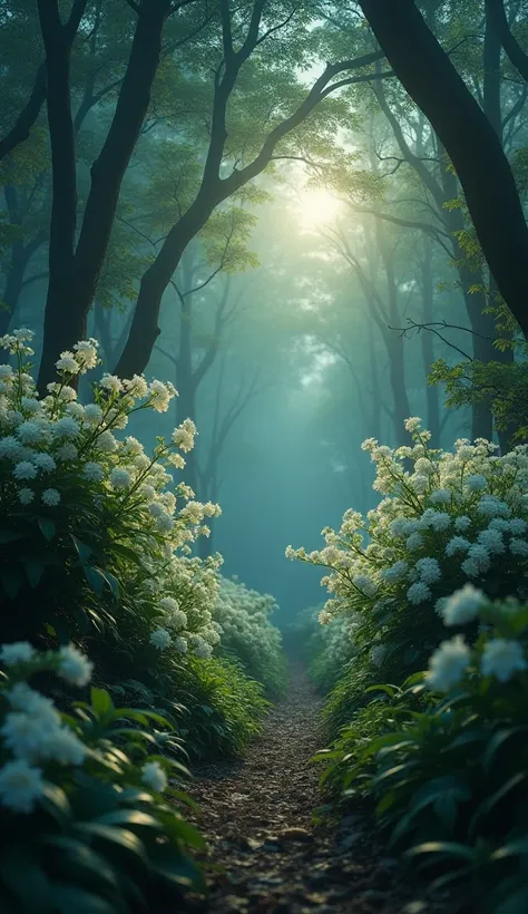 Here’s a prompt you can use for a video:


---

"Deep in an enchanted forest, countless jasmine flowers bloom in mesmerizing abundance. The delicate white petals glisten under the soft moonlight, releasing an intoxicating fragrance that fills the air. But ...