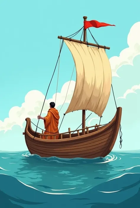  The boat belonged to a poor man who worked at sea .  There was a wicked king who would take every boat that was fine. By damaging it a little ,  Prophet Khidr saved the boat from being usurped . cartoon picture 