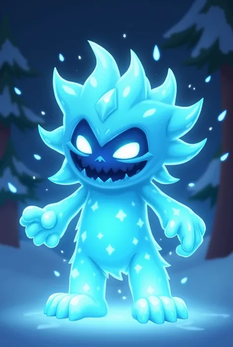 A chilling monster, it appears with an icy aura and glows with a frost-like shimmer, creating a contrast between the other more fiery and bouncy monsters in the game. This visual makes it distinct, drawing attention for its cool theme.You can imagine it as...