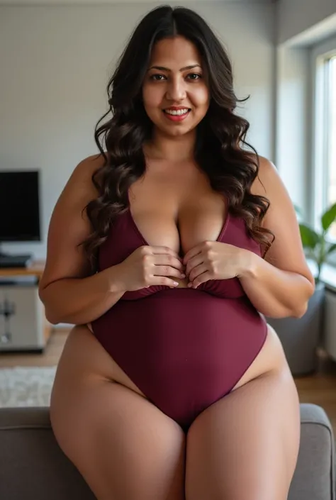 Generator image of High quality and high resolution with detailing she is my teacher wearing one piece she is taking private tutoring she has curvy body with thick thighs and big boobs she wants satisfaction 