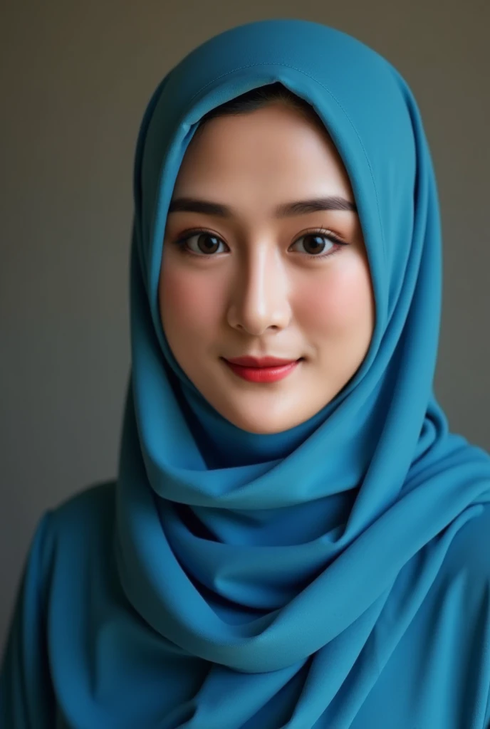 there is a 40 year old mature woman wearing a hijab, random blue coloured hijab, lovely woman, beautful milf woman, with accurate face, slightly chubby, oval face,malaysian, attractive woman, serena malyon, siya oum, ruan cute vtuber, shawl, very beautiful...