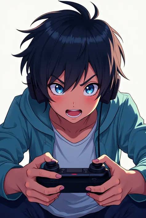 Anime gaming boy without background 
