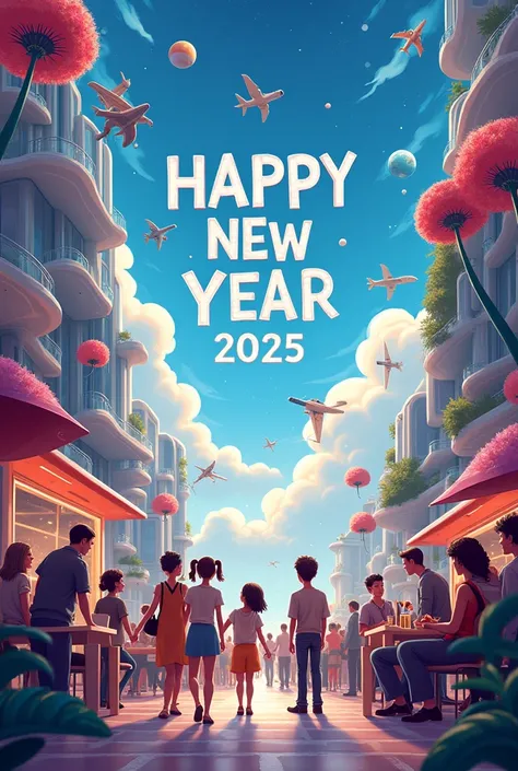 Something more unique also happy new year 2025 written over it and it promotes travel agency 