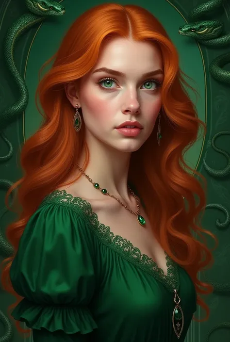 pretty slytherin girl with ginger hair 