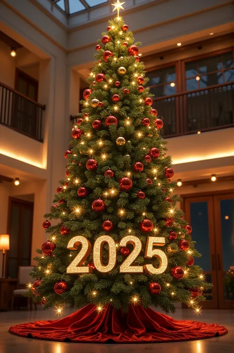 Christmas tree with ball 2025 happy new year!